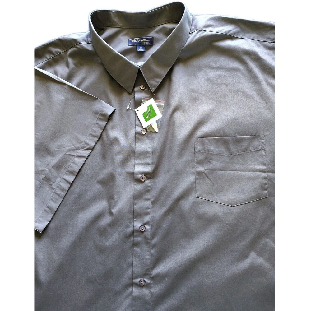 KS Signature Mens 24 TALL Big & Tall Button Shirt Teflon Protector NWT